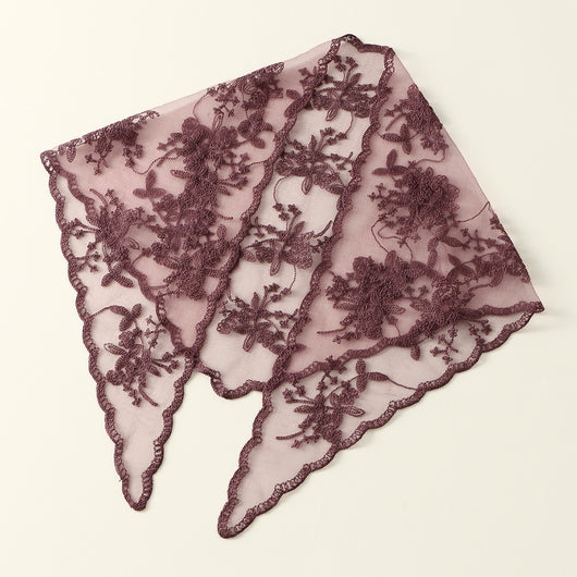 Velo de Novia con Encaje Floral Triangular - Accesorio Nupcial Elegante - Image 8