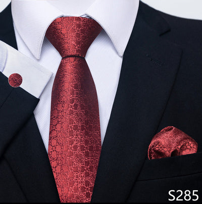 Conjunto Completo de Accesorios Ejecutivos: Corbata, Pañuelo y Gemelos Formales - Image 28