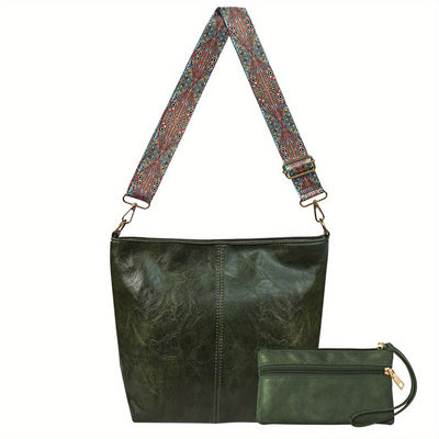 Bolso Mensajero Retro de Gran Capacidad con Correa Ancha - Image 7