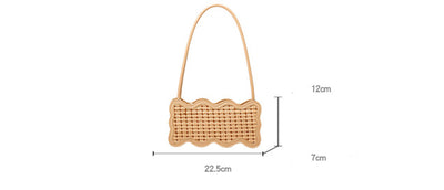 Bolso Tejido de Hombro Único con Patrón de Onda para Mujer - Image 8