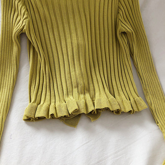Suéter Acampanado Coreano Otoño Temprano con Detalle Lotus y Hebilla V - Image 27