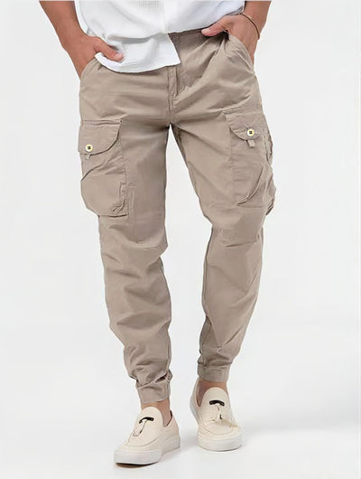 Pantalones Cargo Hombre con Bolsillos Tridimensionales Diseño Liso - Image 11