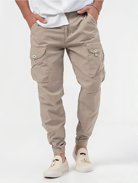 Pantalones Cargo Hombre con Bolsillos Tridimensionales Diseño Liso - Image 29