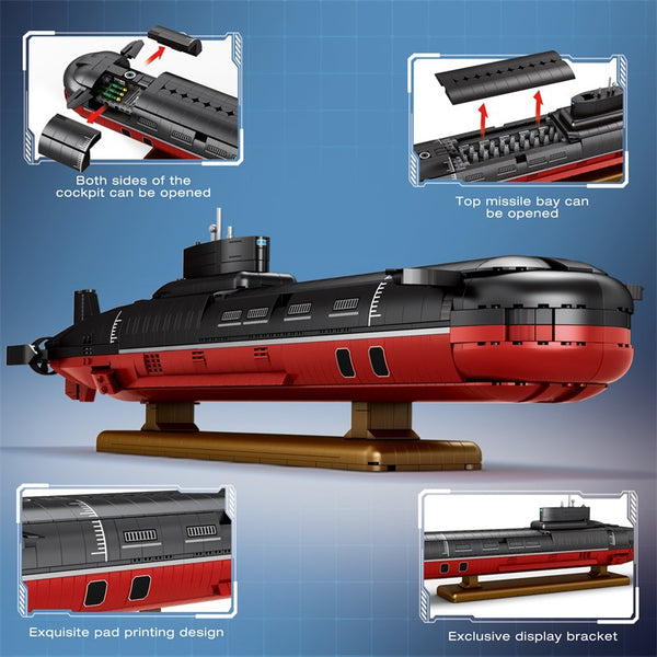 Submarino Typhoon Militar - Bloques de Construcción Educativos