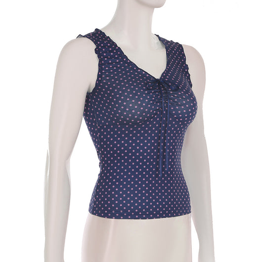 Blusa Sin Mangas Tejida con Estampado de Lunares - Image 11
