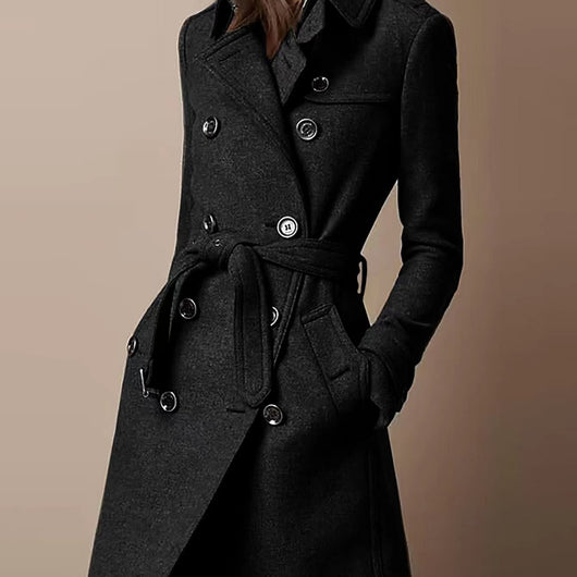 Abrigo de Lana Cruzado para Mujer - Estilo Casual Elegante - Image 4