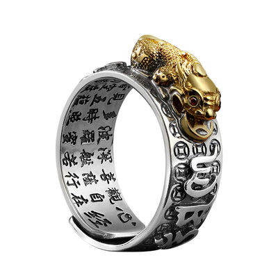 Anillo Pixiu de Plata 99 Pura para Hombre - Tránsito y Meridiano del Corazón - Image 5