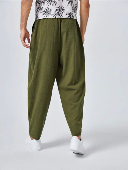 Pantalones de Lino Holgados Talla Grande para Hombre - Image 9