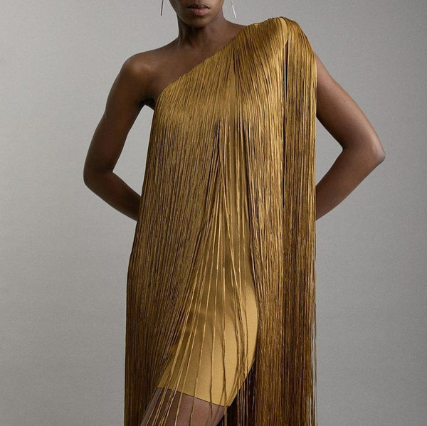 Vestido de Fiesta con Borlas Elegante y Divertido