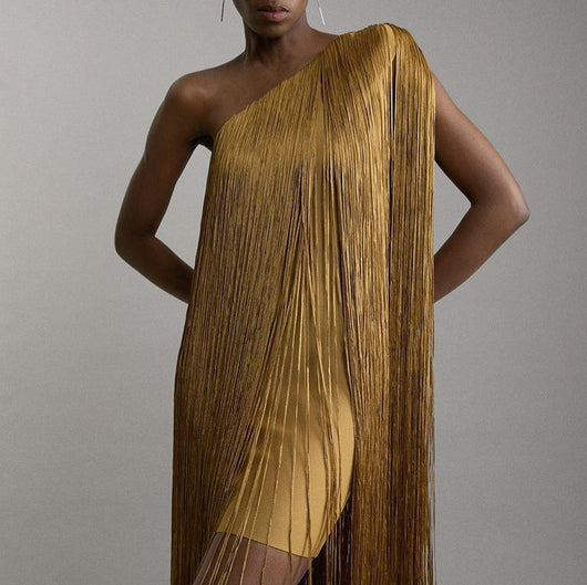 Vestido de Fiesta con Borlas Elegante y Divertido