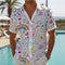 Camisa Manga Corta Hombre Estampado Floral 3D
