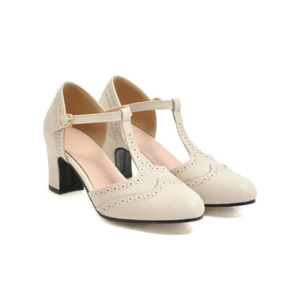 Zapatos de Tacón Grueso Mediano Versátiles para Cualquier Ocasión - Image 7