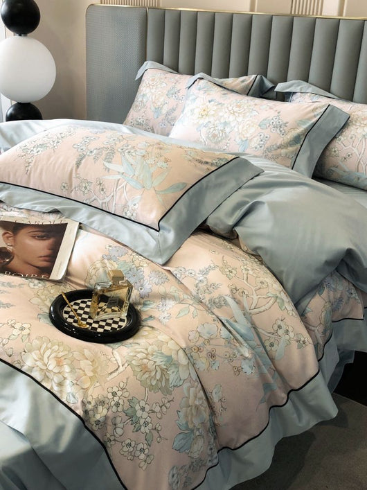 Juego de Cama de Algodón Premium Estilo Campestre con Flores Digitales - Image 10