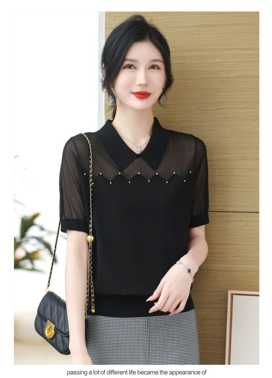 Camiseta Fresca de Seda Helada para Verano - Manga Corta Mujer - Image 9