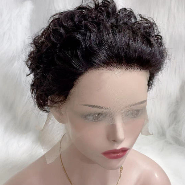 Peluca Frontal de Encaje Integral Tejida a Mano con Cabello Natural