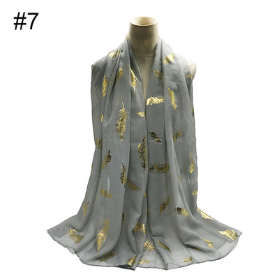 Pañuelo Turbante Versátil con Estampado de Hojas Doradas para Mujer - Image 8