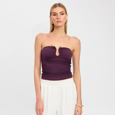Blusa Escotada sin Espalda con Pliegues y Detalles en Ágata - Image 25