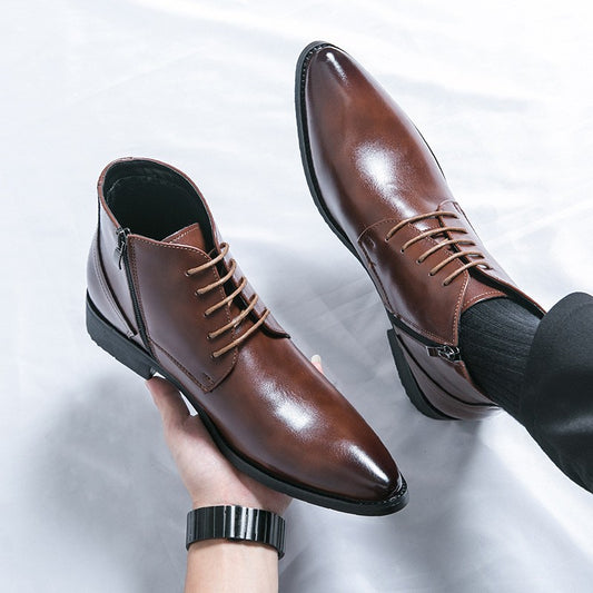 Botas Martin de Caña Alta con Punta Pronunciada - Estilo Urbano Masculino