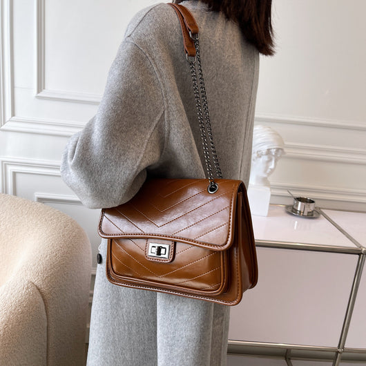 Bolso Mensajero Retro Texturizado Versátil para Mujer - Image 3