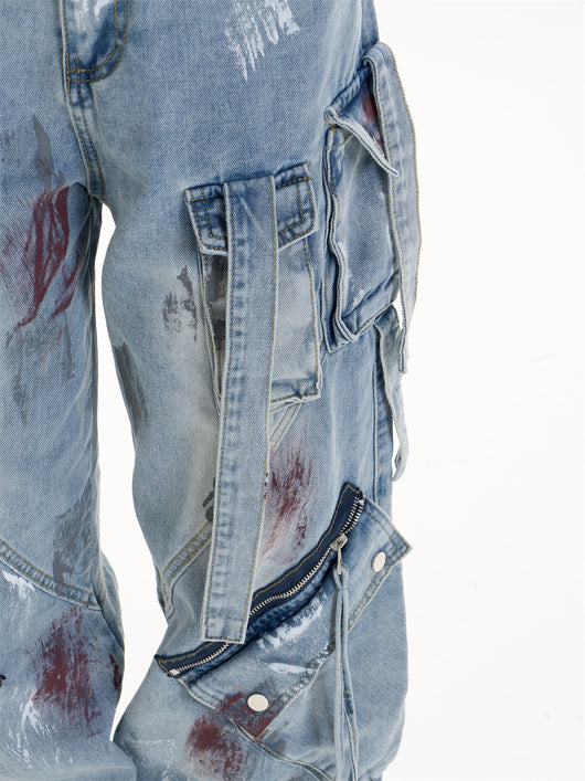 Pantalones Vaqueros de Trabajo Mujer Cintura Alta Bolsillos Múltiples - Image 19