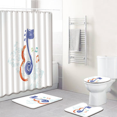 Juego de Baño Musical 4 Piezas - Tapete Antideslizante y Cortina de Ducha - Image 3