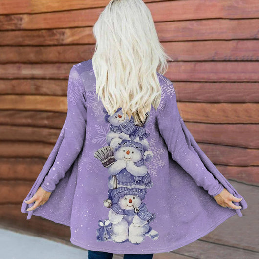 Abrigo Navideño para Mujer con Impresión Digital de Moda - Image 15