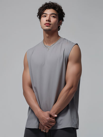 Camiseta Suelta sin Mangas para Hombre - Diseño Liso y Versátil - Image 7