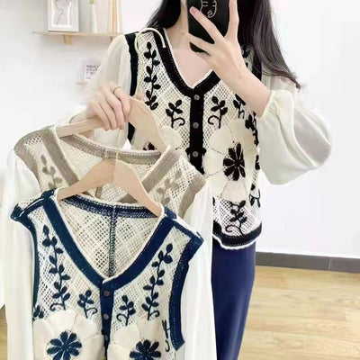 Cardigan de Punto Fino Diseño Relajado para Mujer