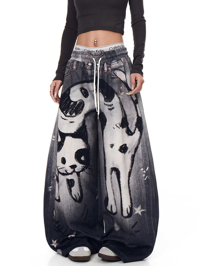 Pantalones de Chándal Gato Graffiti Estampados para Hombre y Mujer - Image 2
