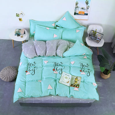 Juego de Sábanas de Algodón Aloe Vera - 4 Piezas para Dormitorio Estudiante Verano - Image 16