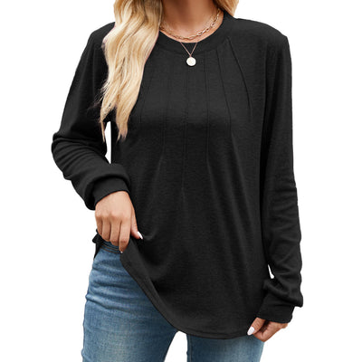 Camiseta Holgada de Cuello Redondo y Manga Larga para Mujer - Image 5