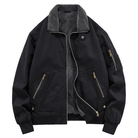 Chaqueta de Algodón Lavado con Forro Polar para Hombre - Resistente al Viento - Image 3