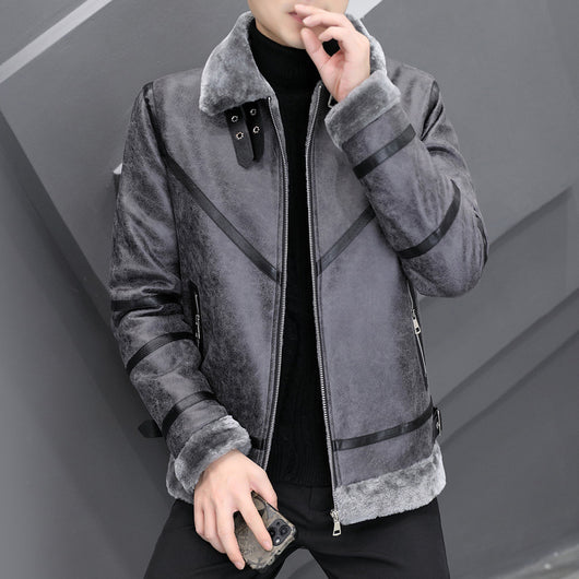 Abrigo Casual para Hombre con Cuello de Piel Grueso - Image 5