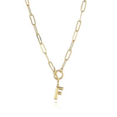 Collar de Letra Chapado en Oro Real Estilo Hip Hop - Image 41
