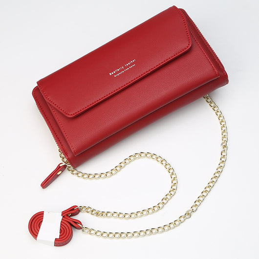 Billetera Mujer Coreana Multicompartimentos Bandolera Diagonal
