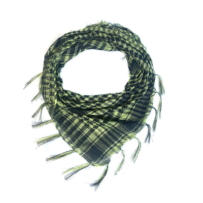 Pañuelo Táctico Keffiyeh Cuadros Houndstooth con Borlas Desértico - Image 15