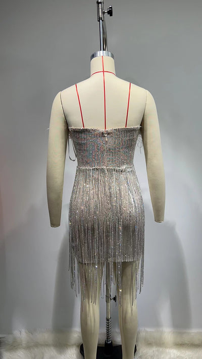 Vestido Tubo Escotado con Borlas - Diseño Elegante y Moderno - Image 14