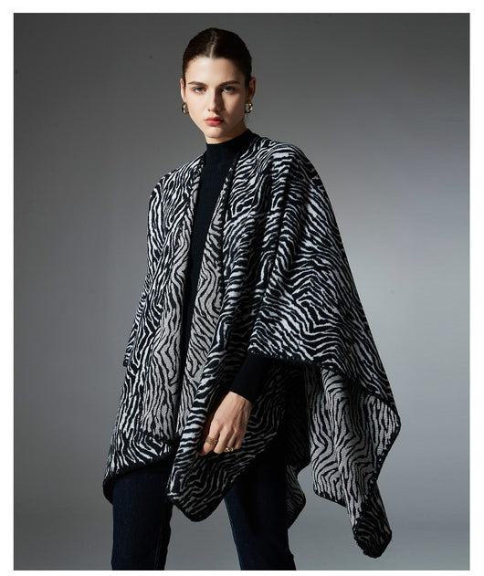 Chal Zebra Cálido de Largo Medio para Invierno - Image 18