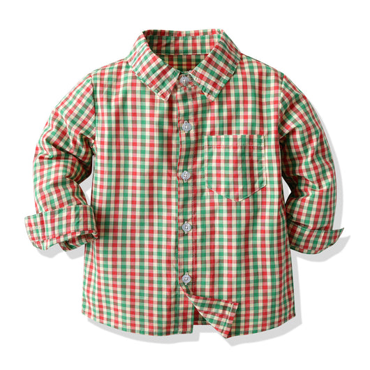 Traje Navideño para Niño - Camisa Cuadros Manga Larga - Image 14
