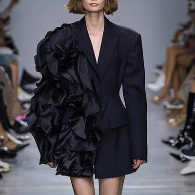 Blazer Mujer Diseño Asimétrico con Volantes en Tul - Image 8
