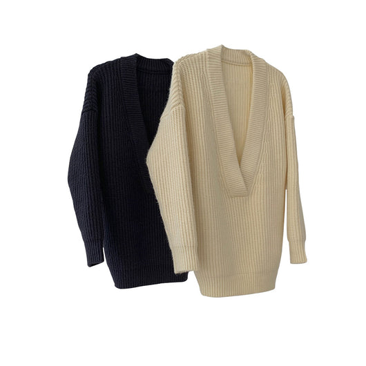 Suéter Cuello V Holgado y Ligero para Mujer - Image 5