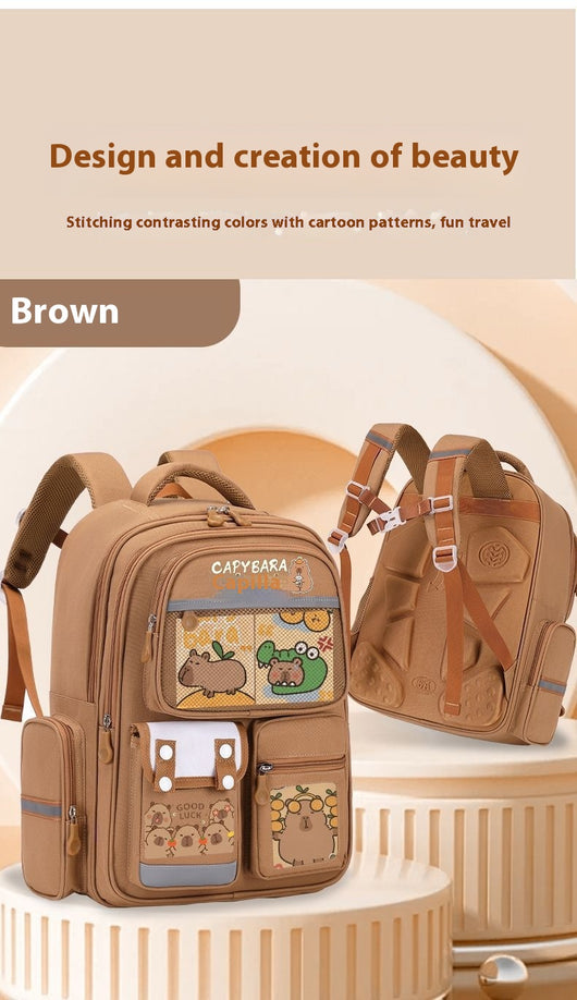 Mochila Escolar Infantil Delfín y Capibara - Diseño Animado - Image 11