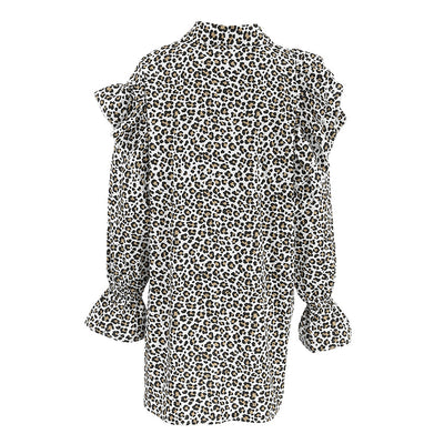 Blusa Leopardo con Volantes Manga Larga para Mujer - Image 14