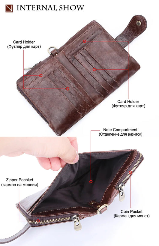 Bolsa de Cuero Genuino con Cierre de Hebilla - Estilo Casual y Versátil - Image 9