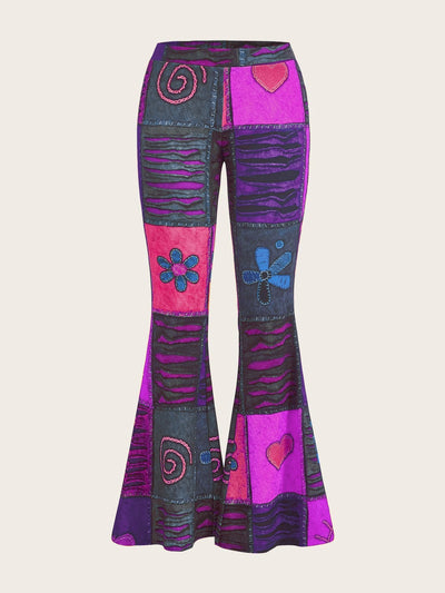 Pantalones Bootcut Ajustados con Estampado Abstracto Moderno - Image 12