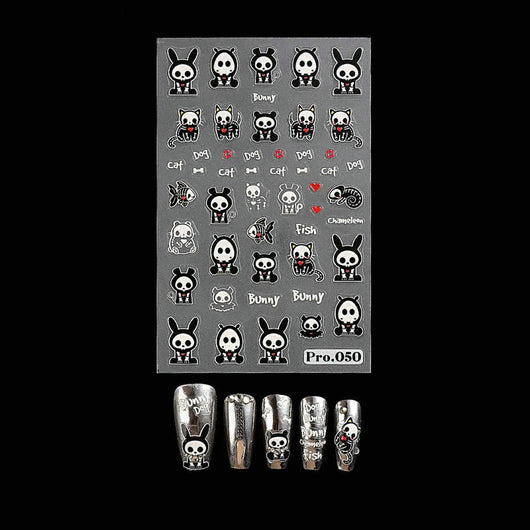 Decoraciones de Uñas Adhesivas Fantasma, Calavera y Telaraña - Image 8