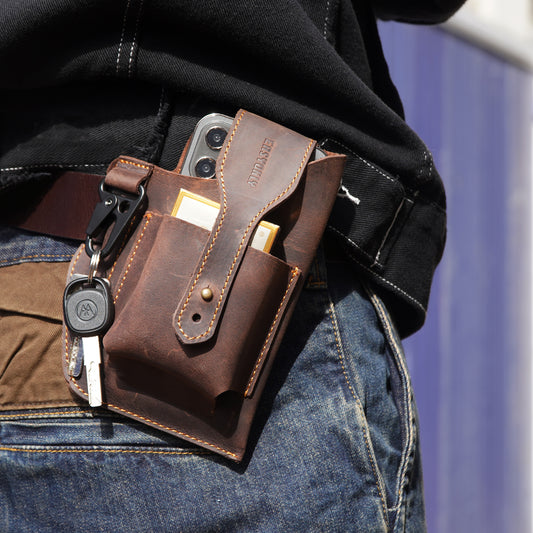 Bolsa Dual para Celular con Cinturón de Cuero - Porta Móvil de Trabajo - Image 2