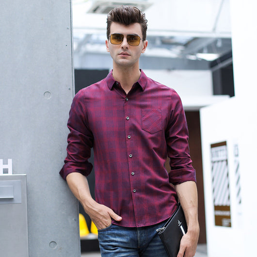 Camisa a Cuadros Casual de Manga Larga para Hombre - Image 3