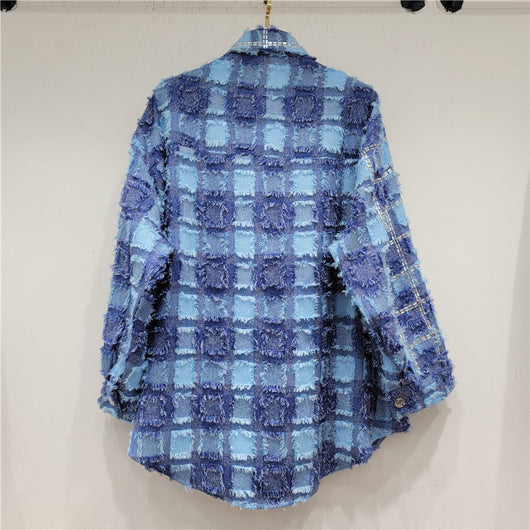 Camisa Cuadros Azul Diseño Exclusivo para Mujer - Image 6