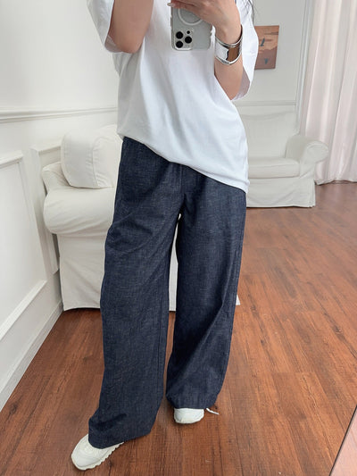 Pantalones Vaqueros Anchos con Cintura Elástica y Cordón Ajustable - Image 8